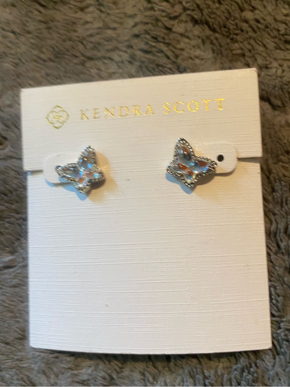 Kendra Scott Silver Butterfly Stud Earrings - Iridescent Accent